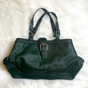 Coach Hampton Lg Green leather tote G0820-…